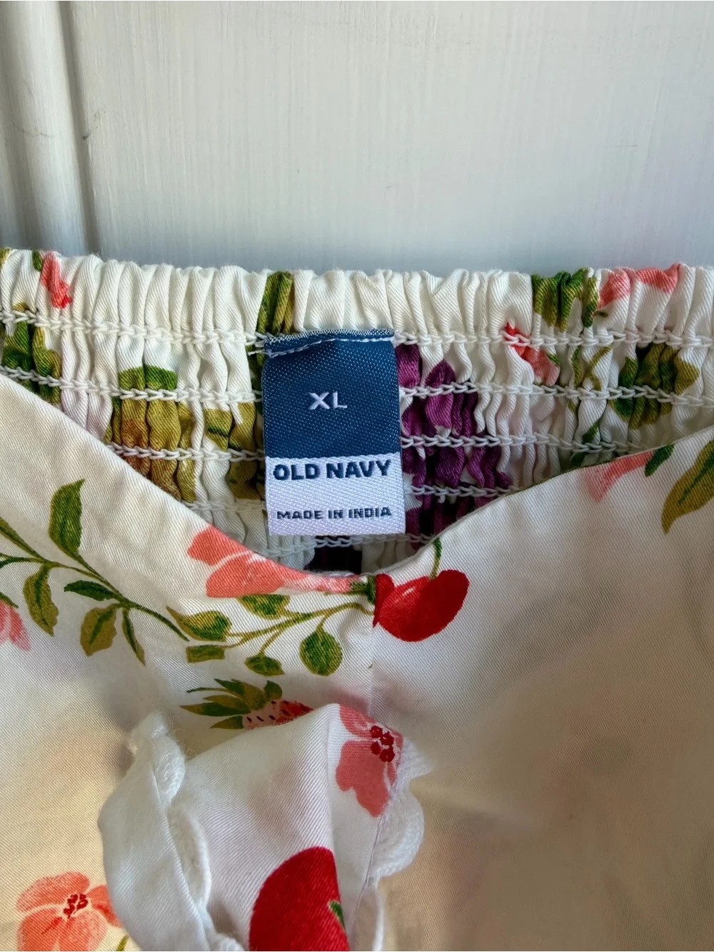 Old Navy White Floral & Fruit Spaghetti-Strap Sundress